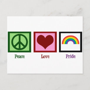 Peace Kärlek Gay pride Vykort