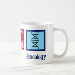 Peace Kärlek Genealogy Cute Genealogist Kaffemugg<br><div class="desc">Peace Kärlek Genealogy. En söt konditoriutformning med fredstecken,  hjärta och en helix-stråle av DNA-dubbla som representerar familjehistoria,  arv och härkomst. En underbar genitalisk gåva till människor som studerar kinship in genealogical research.</div>