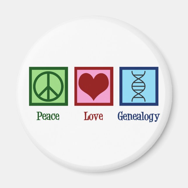Peace Kärlek Genealogy Magnet (Framsidan)