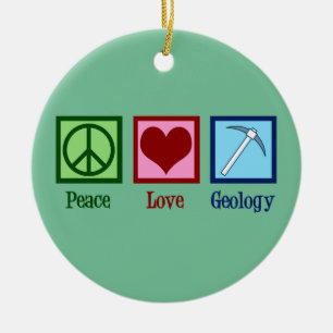 Peace Kärlek Geologi Julgransprydnad Keramik