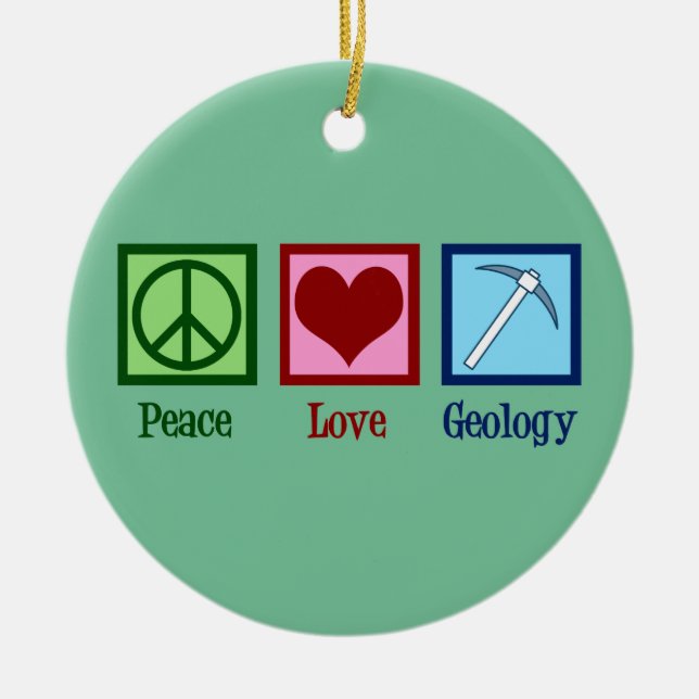 Peace Kärlek Geologi Julgransprydnad Keramik (Framsidan)