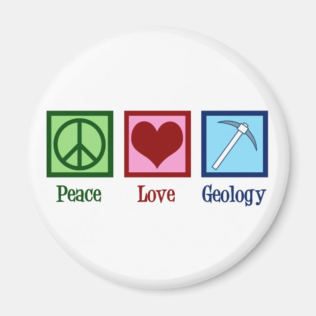 Peace Kärlek Geologi Magnet (Framsidan)