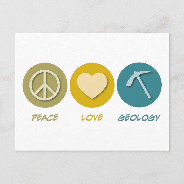 Peace Kärlek Geologi Vykort (Framsida)