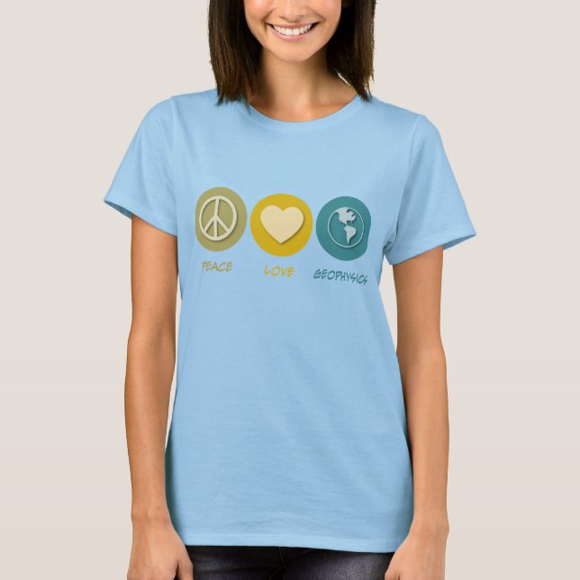 Peace Kärlek Geophysics Tee Shirt (Framsida)