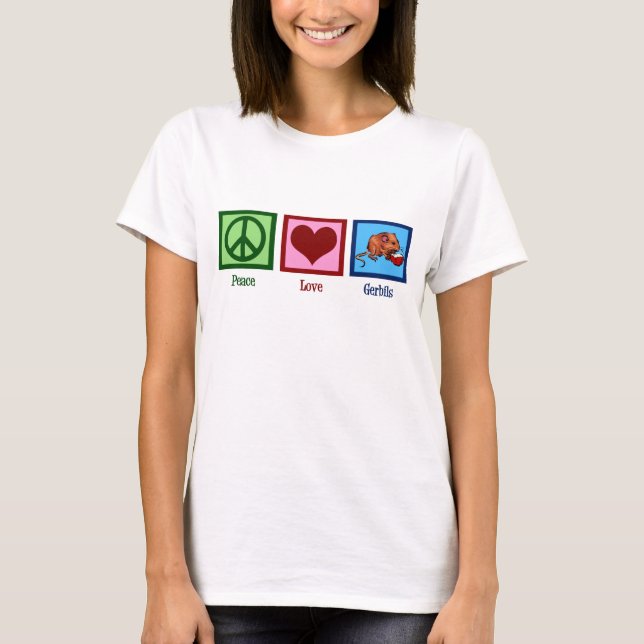 Peace Kärlek Gerbils Tee (Framsida)