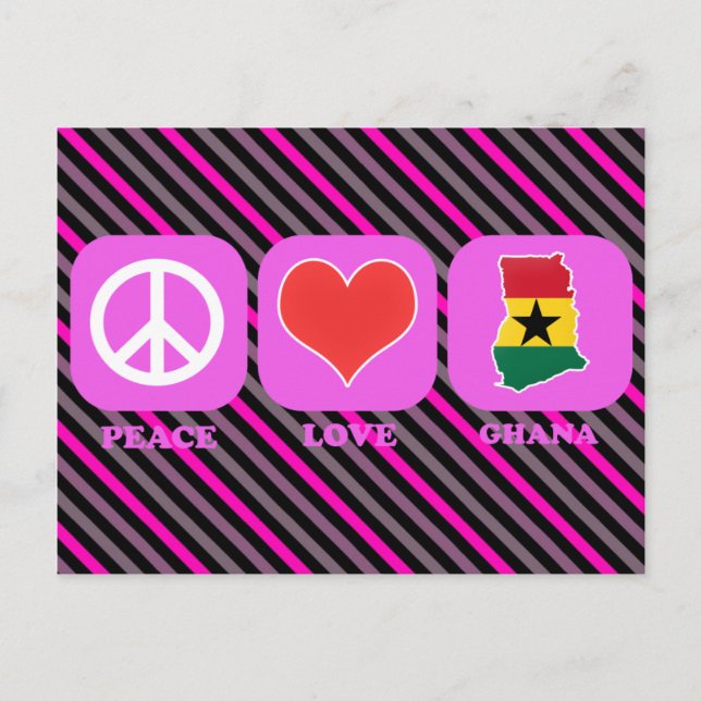 Peace Kärlek Ghana Vykort (Framsida)