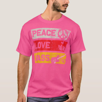Peace Kärlek Gift Bassistance Bass Guitarist Bass T Shirt