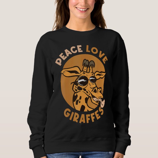 Peace Kärlek Giraffes T Shirt (Framsida)
