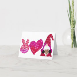 Peace Kärlek Gnome | Alla hjärtans dag Sublicering Helgkort