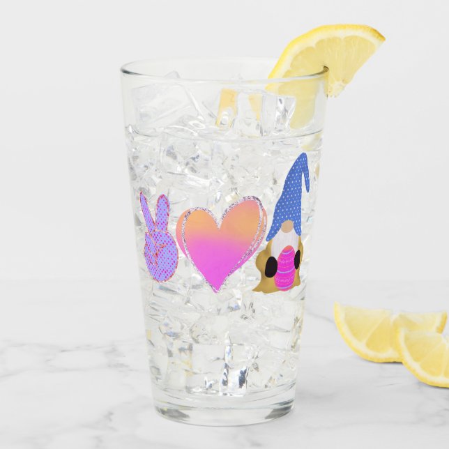 Peace Kärlek Gnome | Cute Påsk Pastel-publicering Glaskopp (Bakside Is)