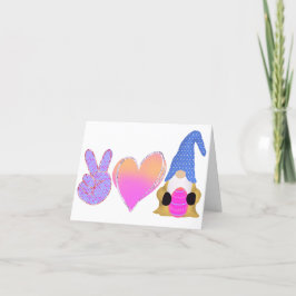 Peace Kärlek Gnome | Cute Påsk Pastel-publicering Helgkort