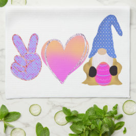 Peace Kärlek Gnome | Cute Påsk Pastel-publicering Kökshandduk