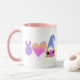 Peace Kärlek Gnome | Cute Påsk Pastel-publicering Mugg