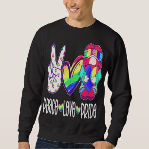 Peace Kärlek Gnome Peace Kärlek Gnomes heearts Dec Lång Ärmad Tröja