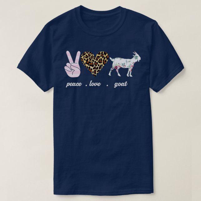 Peace kärlek Goat Mamma och Goat lever i fred T Shirt (Design framsida)