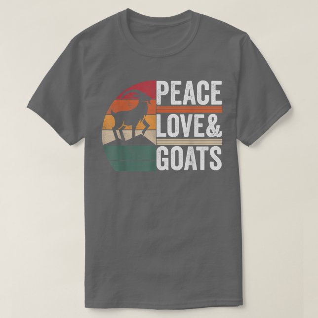 Peace Kärlek Goats Goat Apparel Farmer Farming Ret T Shirt (Design framsida)