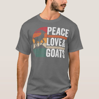Peace Kärlek Goats Goat Apparel Farmer Farming Ret T Shirt