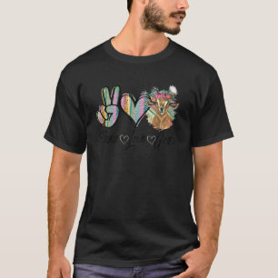 Peace Kärlek Goats Heart A Goat Wears A Flower Rin T Shirt