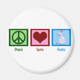Peace Kärlek Goats Magnet