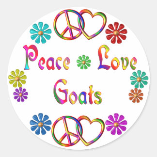 PEACE KÄRLEK GOATS RUNT KLISTERMÄRKE