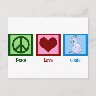 Peace Kärlek Goats Vykort