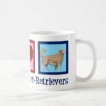 Peace Kärlek Golden Retrievers Kaffemugg<br><div class="desc">Fin Peace Kärlek Golden Retrivers gåva till ett hundägare som kärlek sin söta marionett. Har ett söt fredstecken, hjärta och en bra guldkamera, min favoritras.</div>