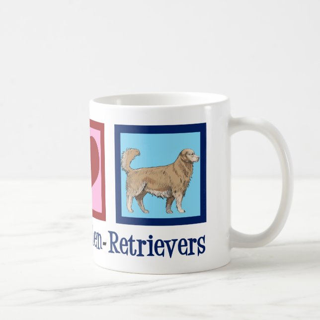 Peace Kärlek Golden Retrievers Kaffemugg (Höger)
