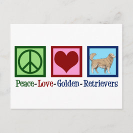 Peace Kärlek Golden Retrievers Vykort