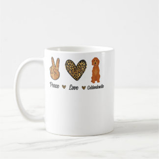 Peace Kärlek Goldendoodle Leopard Älskare Pet Hund Kaffemugg