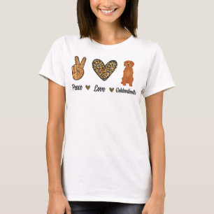 Peace Kärlek Goldendoodle Leopard Älskare Pet Hund T Shirt