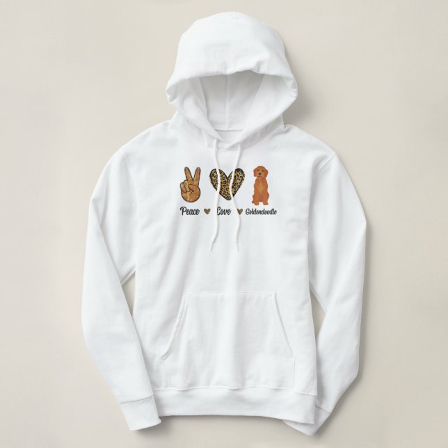 Peace Kärlek Goldendoodle Leopard Älskare Pet Hund T Shirt (Design framsida)