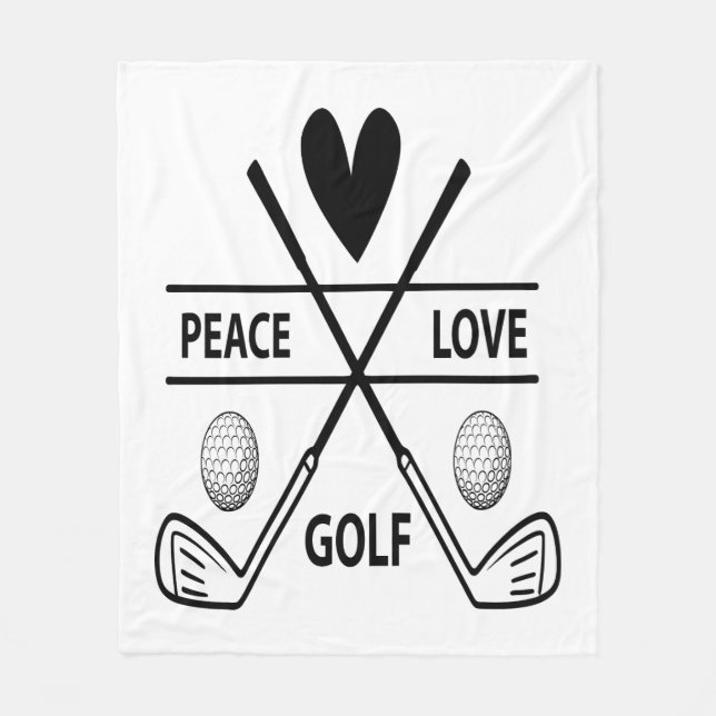 PEACE KÄRLEK GOLF FLEECEFILT (Framsidan)