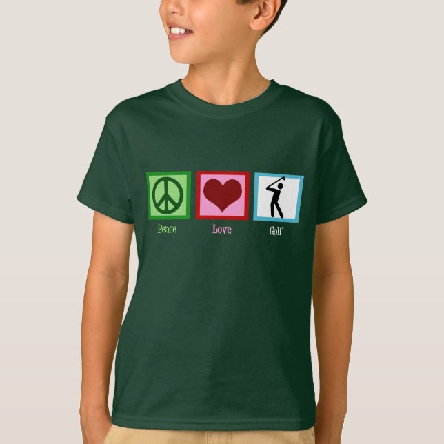 Peace Kärlek Golf Kids Tee Shirt (Framsida)