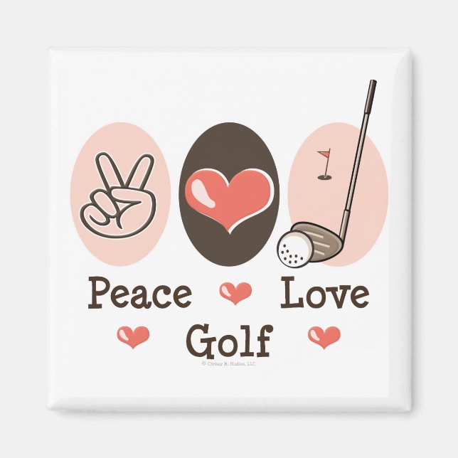Peace Kärlek Golf Magnet (Framsidan)