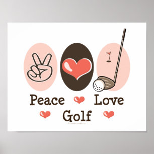 Peace Kärlek Golf Poster