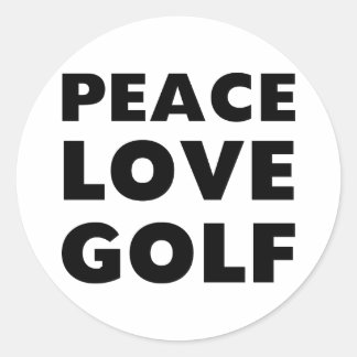 Peace Kärlek Golf Runt Klistermärke
