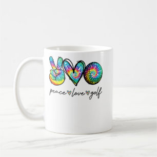 Peace Kärlek Golf Tie Dye Cute Golf Älskare Kaffemugg