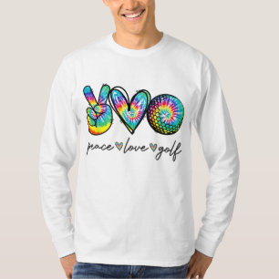 Peace Kärlek Golf Tie Dye Cute Golf Älskare T Shirt
