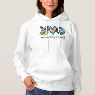 Peace Kärlek Golf Tie Dye Cute Golf Älskare T Shirt