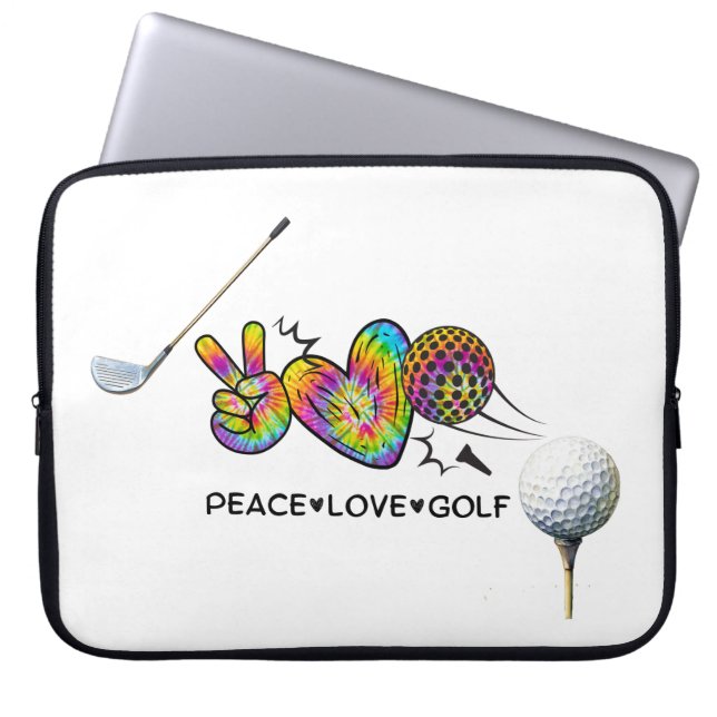 Peace Kärlek Golf Tie-Dye Laptop Fodral (Framsidan)