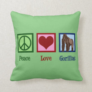 Peace Kärlek Gorillas Kudde