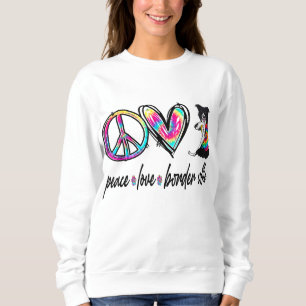 Peace Kärlek Gräns Collie Tie Dye Hund älskare Mor T Shirt