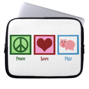 Peace Kärlek Grisar Laptop Sleeve