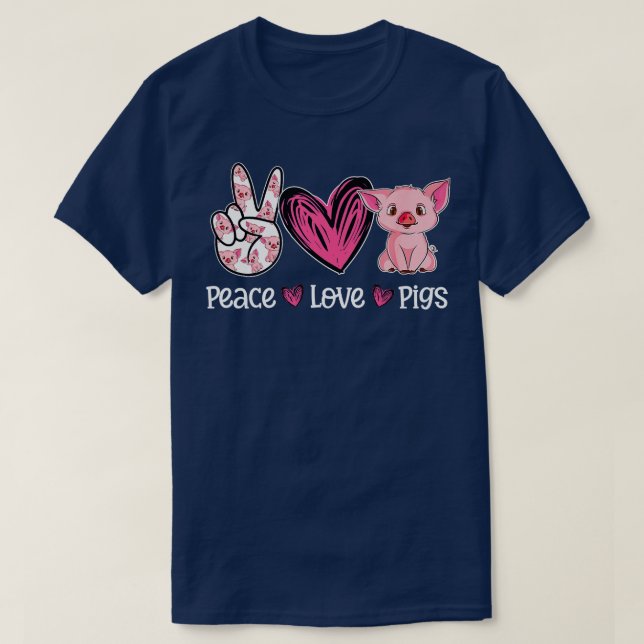 Peace Kärlek Grisar Shirt Cute Gris Mamma Farmer F T (Design framsida)