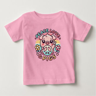 Peace Kärlek & Grisar Småbarn Shirt T Shirt
