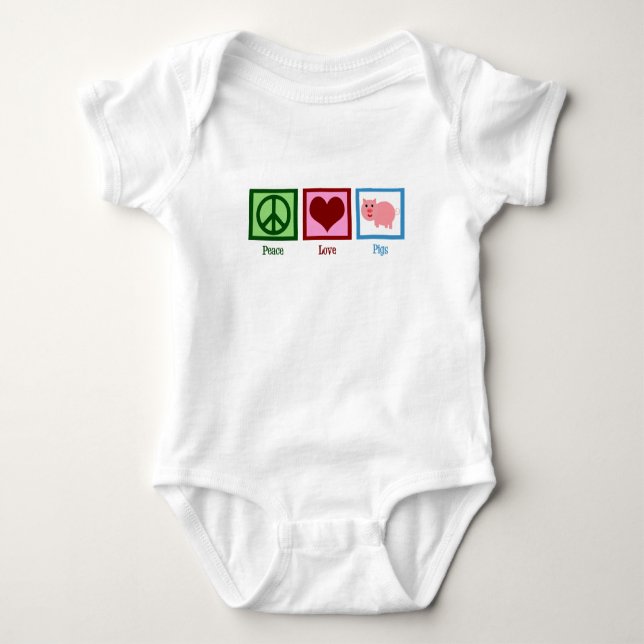 Peace Kärlek Grisar T Shirt (Framsida)