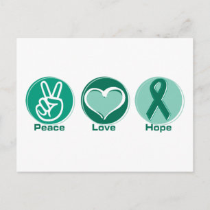 Peace Kärlek Grönt Hope Vykort