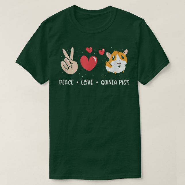 Peace Kärlek Guinea Gris Cute Pet Animal Funny Gui T Shirt (Design framsida)