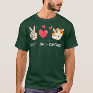 Peace Kärlek Guinea Gris Cute Pet Animal Funny Gui T Shirt