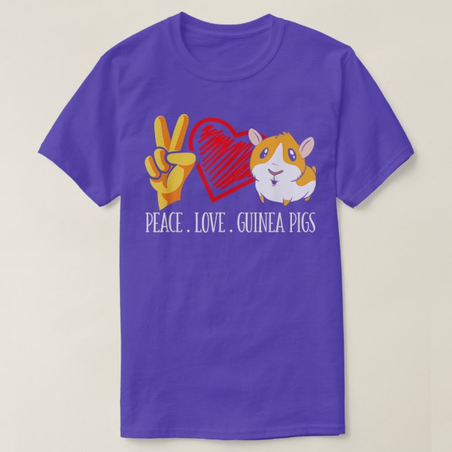 Peace Kärlek Guinea Gris Funny Guinea Gris T Shirt (Design framsida)